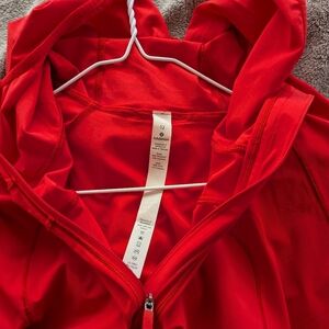 Lululemon Mist Over Windbreaker Hooded Jacket Love Red
